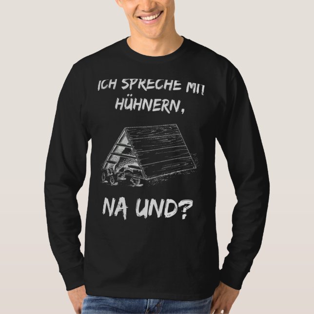 Med tysk text Ich Spreche Mit Hühnernern (Ich S T Shirt (Framsida)