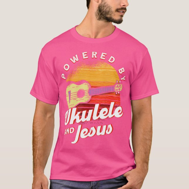med Ukulele och Jesus Ukulele T Shirt (Framsida)