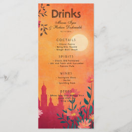 Med underbar text Drincard Sunset Sergranat Meny