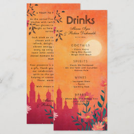 Med underbar text Drincard Sunset Sergranat Meny