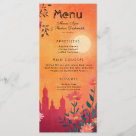 Med underbar text Menu-kort Sunset Sergranat Meny