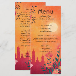 Med underbar text Menu-kort Sunset Sergranat Meny