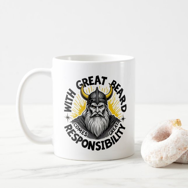 Med Underbart skägg kommer Underbart ansvar Kaffemugg (Med munk)