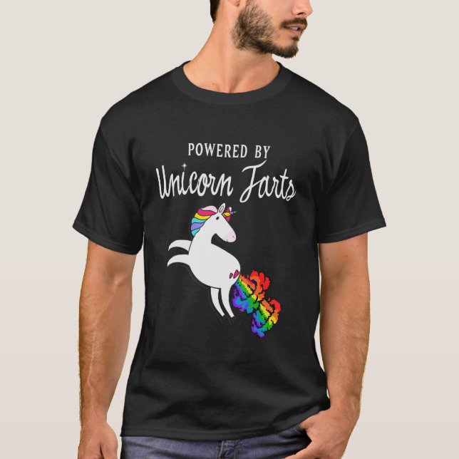 med Unicorn Farts Rainbow Unicorn Farting T Shirt (Framsida)