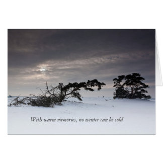 Med varma minnen kan ingen vinter vara kall hälsningskort