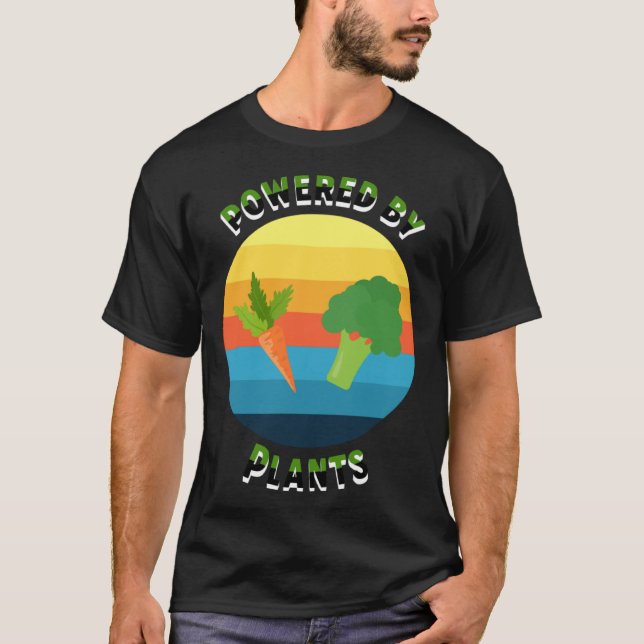 Med växterna vegetarian vegan workout lifest t shirt (Framsida)