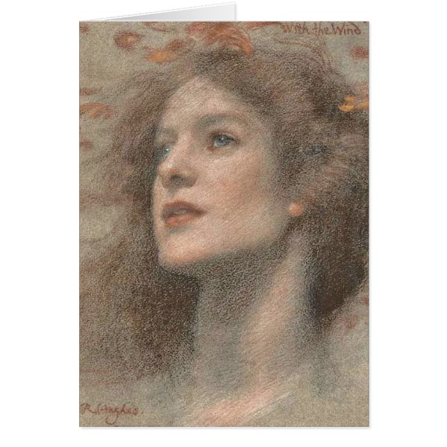 Med vinden, hösten Personifierad Hälsningskort (Framsidan)