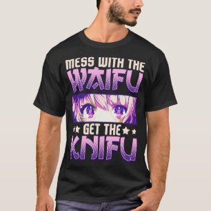 med Waifu får Knifu Cute Anime T Shirt