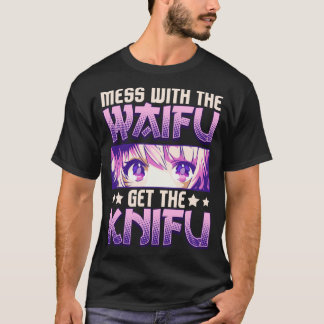 med Waifu får Knifu Cute Anime T Shirt