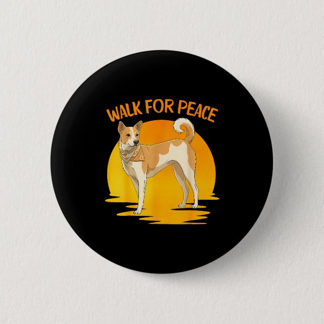 Med Walk Peace Aloka Hund Minimalist Knapp (Framsida)
