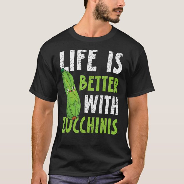 Med Zucchinis Vegan Vegetable Healthy T Shirt (Framsida)