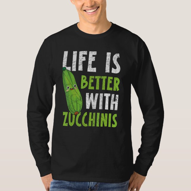 Med Zucchinis Vegan Vegetable Healthy T Shirt (Framsida)