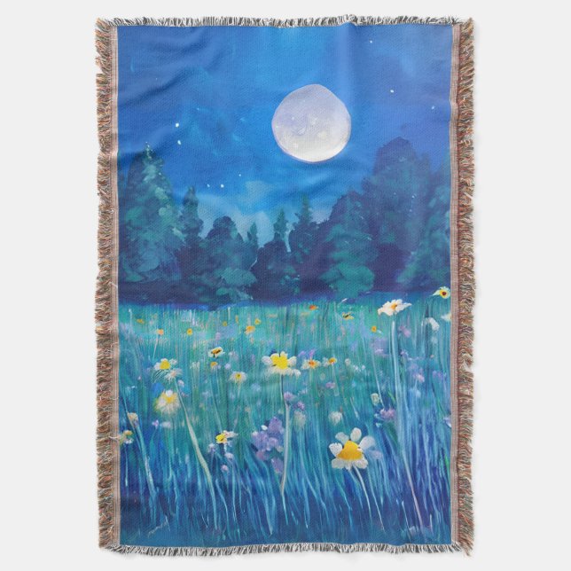 Meda och skog under en hel måne filt (Framsidan Vertikal)