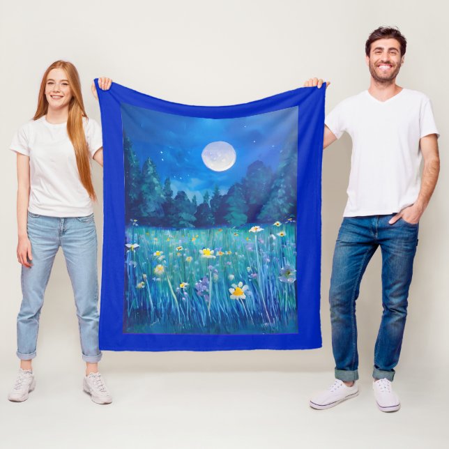 Meda och skog under en hel måne fleecefilt (På plats)