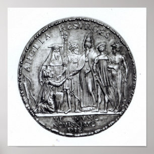 Medal som påven Julius III slagit Poster
