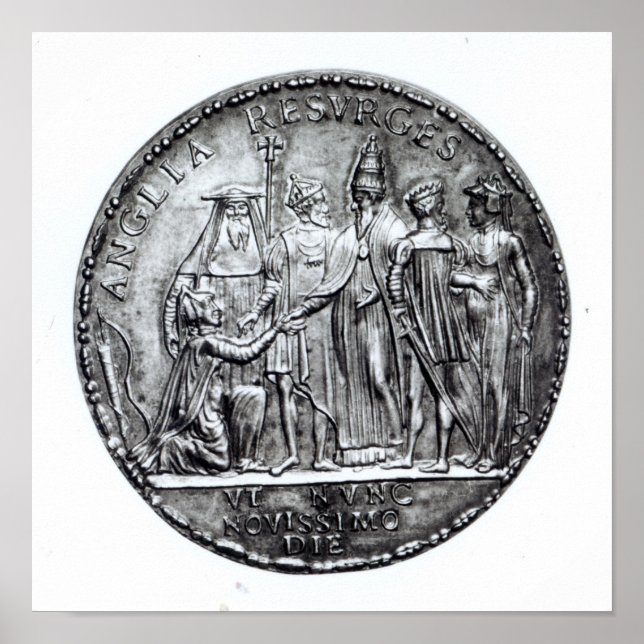 Medal som påven Julius III slagit Poster (Framsidan)