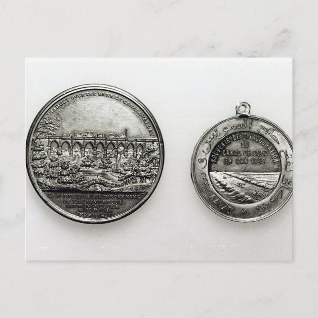 Medal till minne av att Suez öppnades Vykort (Framsida)