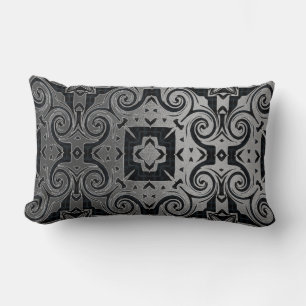 Medalisk svart/Silver-Struktur 1 design 1/svart Lumbarkudde