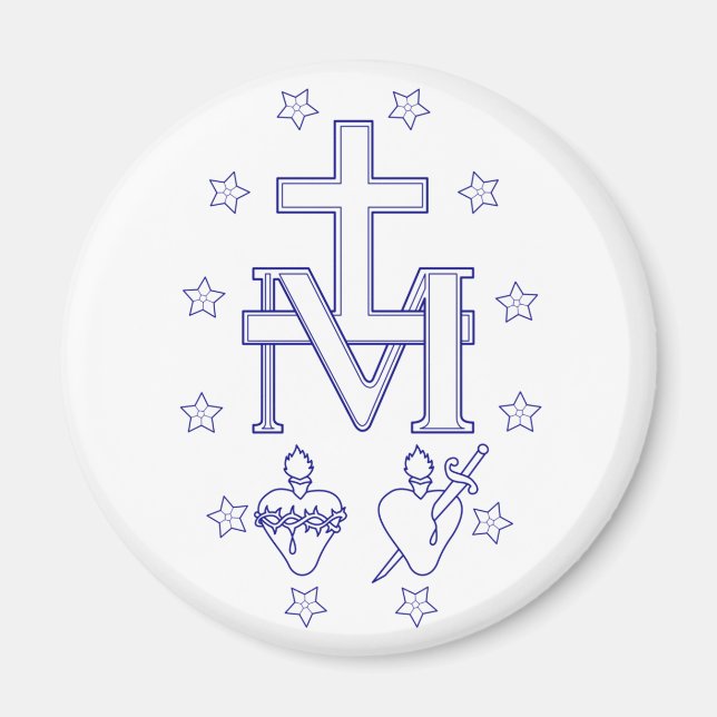Medalj av Vår Fru av Nåde Mirakulös Finkonst Magnet (Framsidan)
