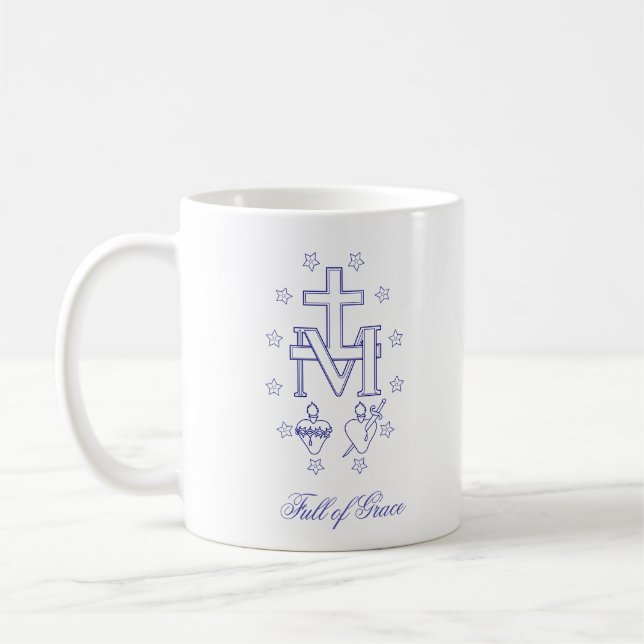 Medalj av Vår Fru av Nåder Mirakulösa medaljen Kaffemugg (Vänster)
