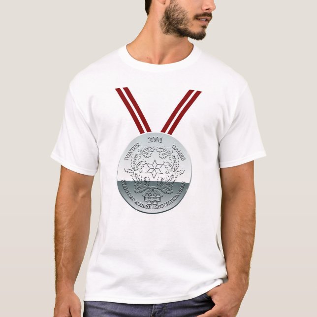 Medalj för silver för SAA-vinterlekar Tee Shirt (Framsida)
