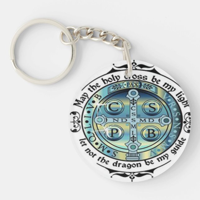 Medalj Keychain för St Benedict (Framsidan)
