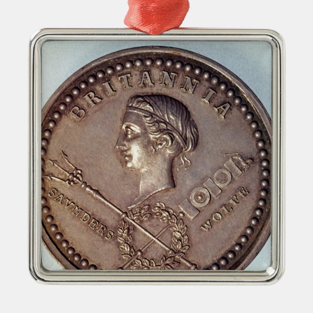 Medalj som firar minnet av det brittiska julgransprydnad metall (Framsidan)