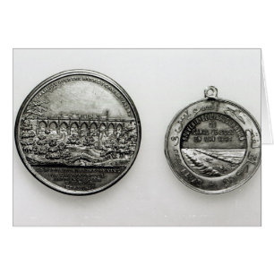 Medalj som firar minnet av öppningen av Suezen Hälsningskort
