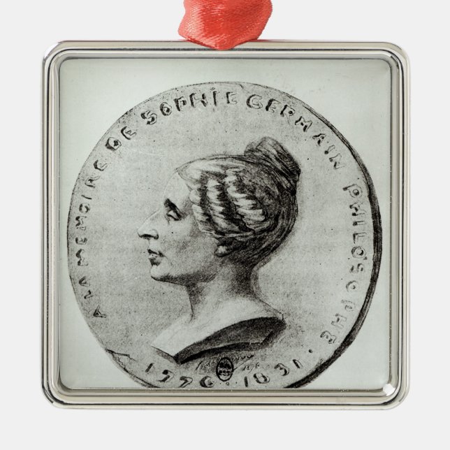 Medalj som visar Sophie Germain Julgransprydnad Metall (Framsidan)