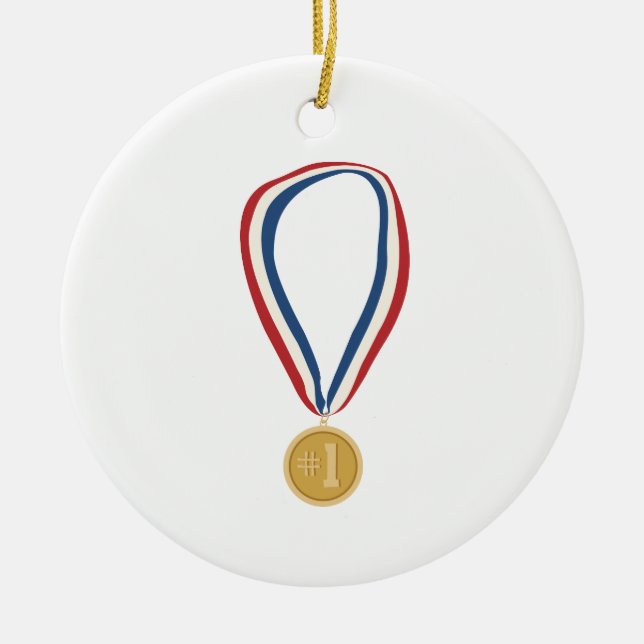 Medaljen Guld Julgransprydnad Keramik (Framsidan)