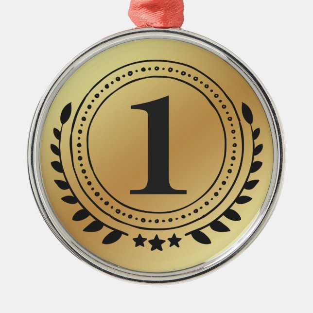 Medaljen Ställe 1999 med Guld-övertoning Julgransprydnad Metall (Framsidan)