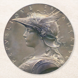 Medaljong för vintageNouveau fransk Underlägg Papper Rund