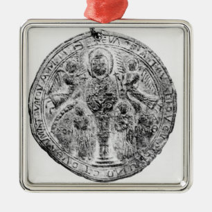 Medaljong som dekoreras i cloisonnetekniken julgransprydnad metall