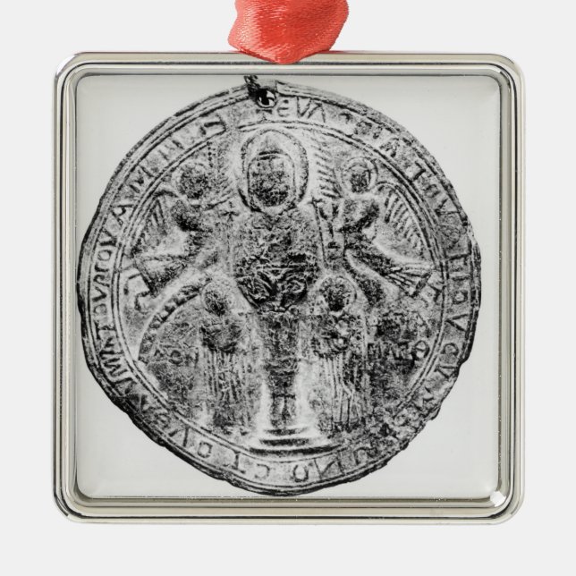 Medaljong som dekoreras i cloisonnetekniken julgransprydnad metall (Framsidan)