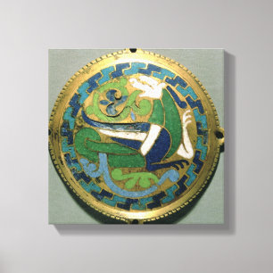 Medaljong som visar en drake, fransk, från Conque Canvastryck