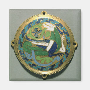 Medaljong som visar en drake, fransk, från Conque Magnet