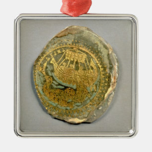 Medaljong som visar Jonah och val, romare, 4t Julgransprydnad Metall