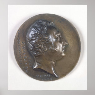 Medaljongporträtt av Gioacchino Rossini 1829 Poster
