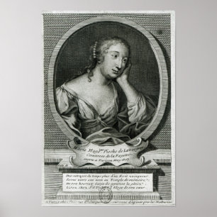 Medaljongporträtt av Madam de La Fayette Poster