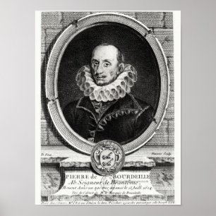 Medaljongporträtt av Pierre de Bourdeille Poster