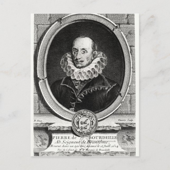 Medaljongporträtt av Pierre de Bourdeille Vykort (Framsida)
