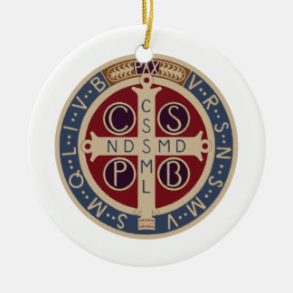 Medaljprydnad för St. Benedict Julgransprydnad Keramik