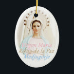 Medalla cerámica Medjugorje Julgransprydnad Keramik<br><div class="desc">Ten más cerca tuya,  en cerámica,  la imagen de la Reina de la Paz,  de Medjugorje ♥</div>