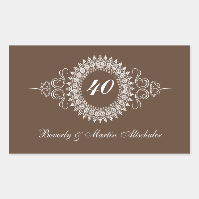 Medallion Ändra nummerårsmärket Rektangulärt Klistermärke (Framsida)