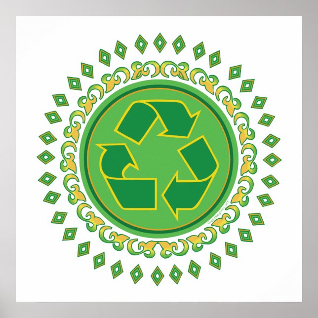 Medallion Återvinna-tecken Poster (Framsidan)