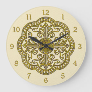 Medallion Clock Cream i baroque Stil Stor Klocka