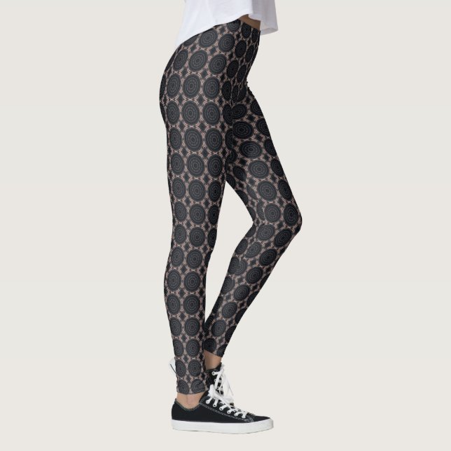 Medallion Grått Rosa Design Leggings (Höger)