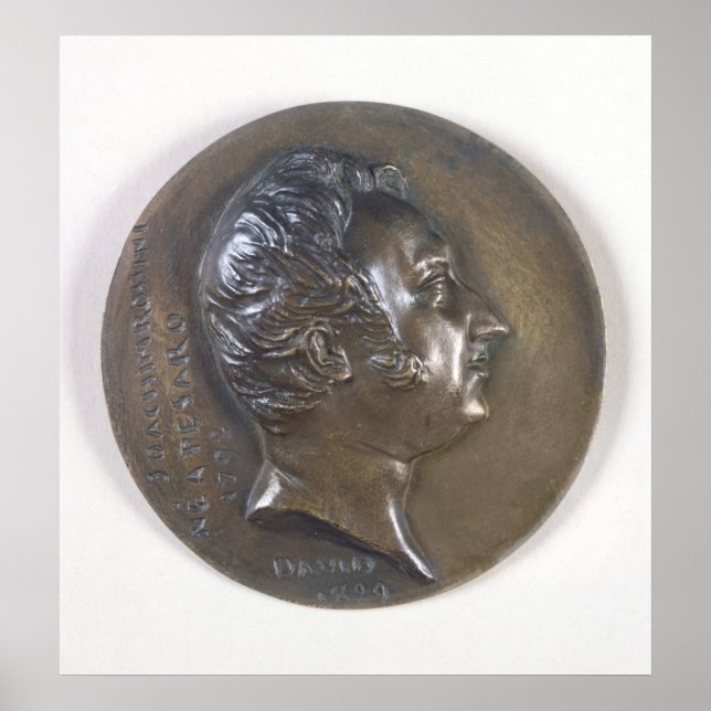 Medallion porträtt av Gioacchino Rossini 1829 Poster (Framsidan)