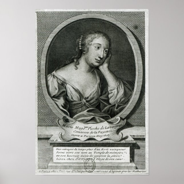 Medallion porträtt av Madame de La Fayette Poster (Framsidan)