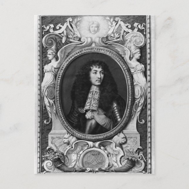 Medallion Porträtt i Louis XIV Vykort (Framsida)